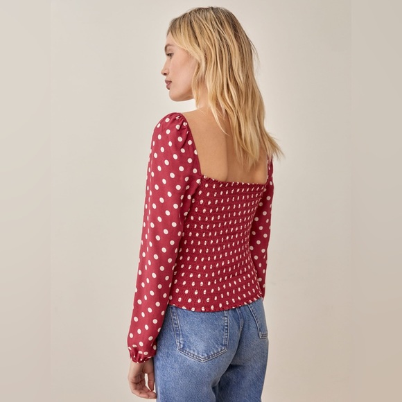 Reformation Reign Top in Campari size 8 - Picture 3 of 8